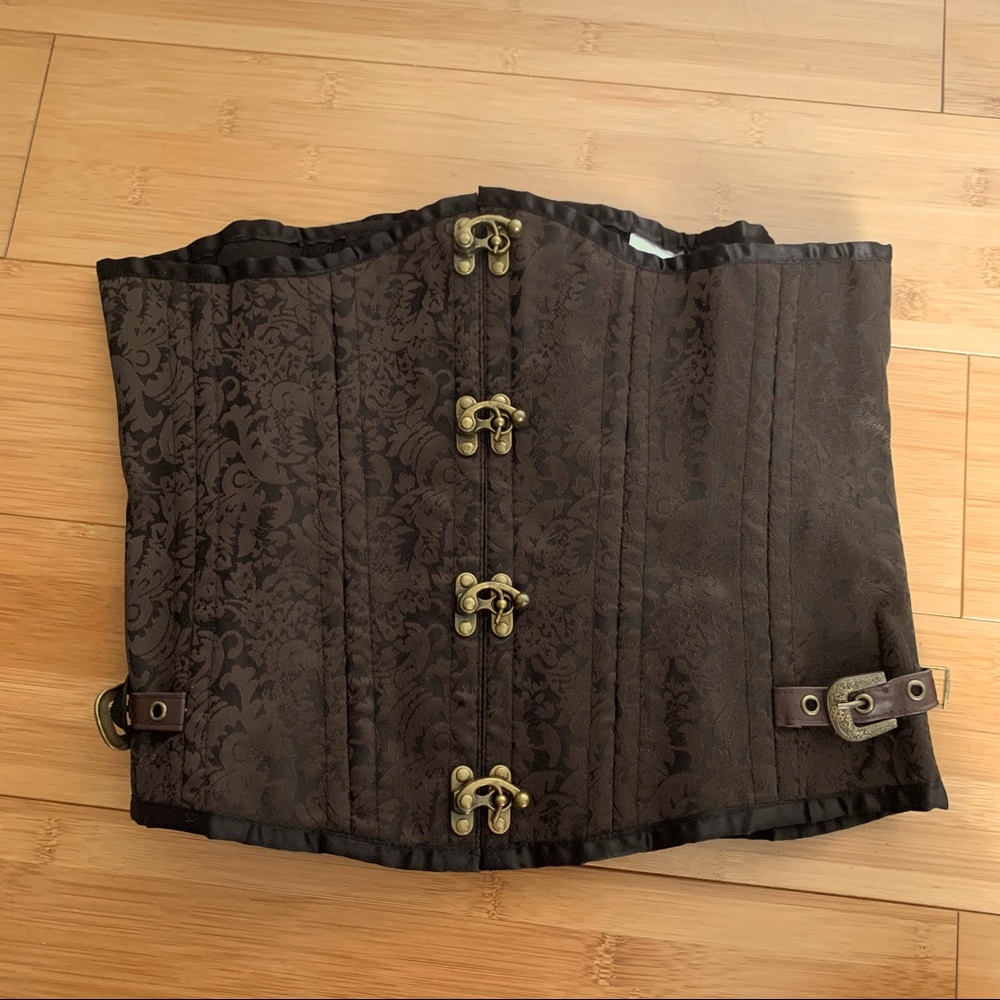 Burvogue Steampunk Brown Clasp Underbust Corset